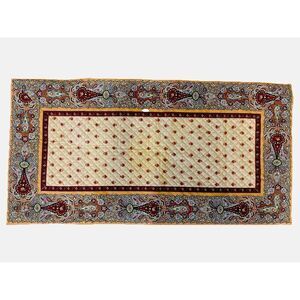Marat Avignon Made In France Quilted Table Runner Yellow & Red Paisley 39” x 20”